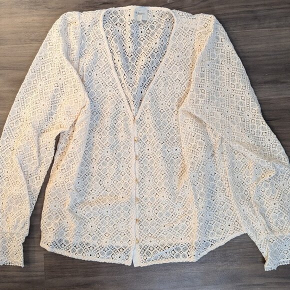 Sezane Gaya Blouse Ecru - Size 12 - Picture 3 of 6